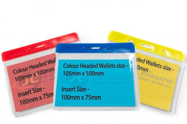 Clear Pass Wallets with Coloured Header